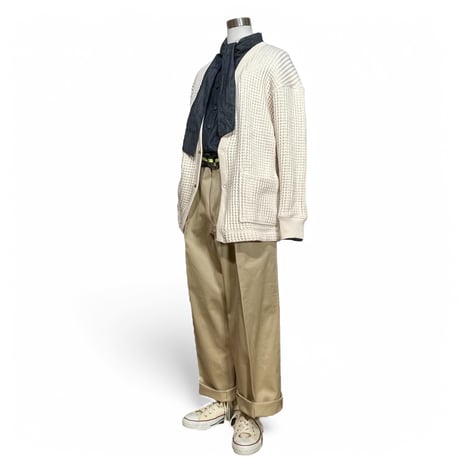 H.UNIT "Weapon two tuck crown size trousers"(beige)women's