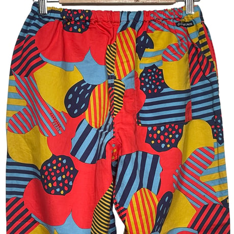 TigreBrocante"big flower tagosaku pants“(red) unisex