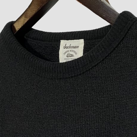 Jackman"wool himo crew"(black)unisex