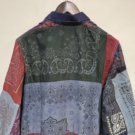 Slow Hands "bandana patch work coat"(ice gray asst)unisex-(S)