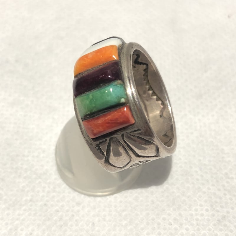 RAY ADAKAI レイアダカイ　山珊瑚　インディアンジュエリー indian jewelry “ray adakai(navajo) “ muti inlay