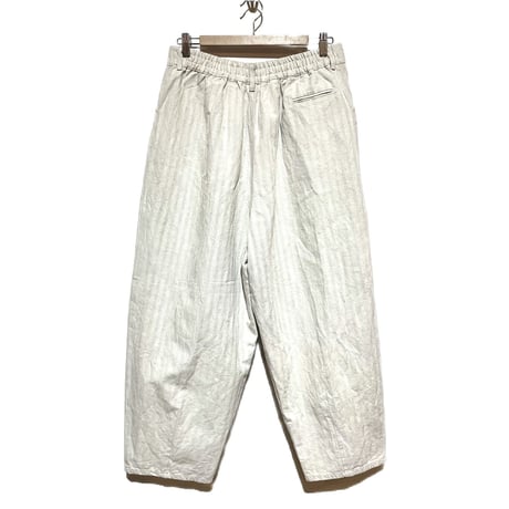 SlowHands”linen×cotton herringbone poofy pants"(natural)unisex