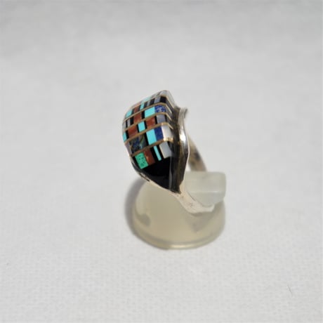 indian jewelry "zuni 70s～80s old"mosaic inlay