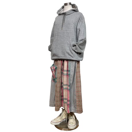 TigreBrocante"nel check mix one pocket skirt"(pink mix)women's