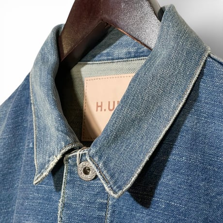 H.UNIT "13.5oz selvage deinim work jacket used wash"( indigo)unisex