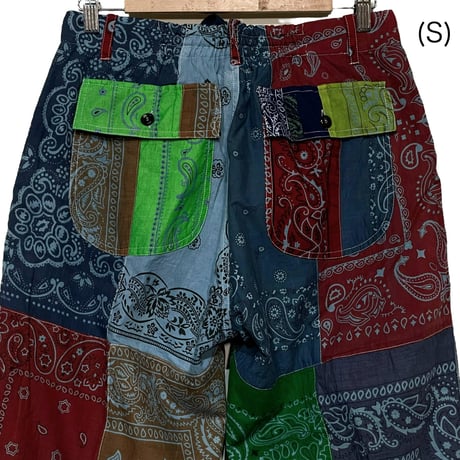 Slow Hands ”bandana patchwork army pants" (unisex)size-S