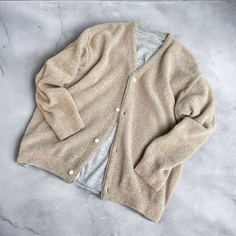 eyya"boucle twisted yarn cardigan"(beige)unise