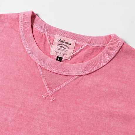 Jackman"pigment dye rib T-Shirts"(fade rose) unisex