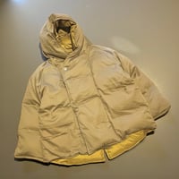 Slow Hands "poncho down parka reversible"(khaki×mustard)women's