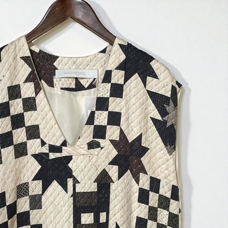 ASEEDONCLOUD"Study uniform dress map quilt print"(off white)women's