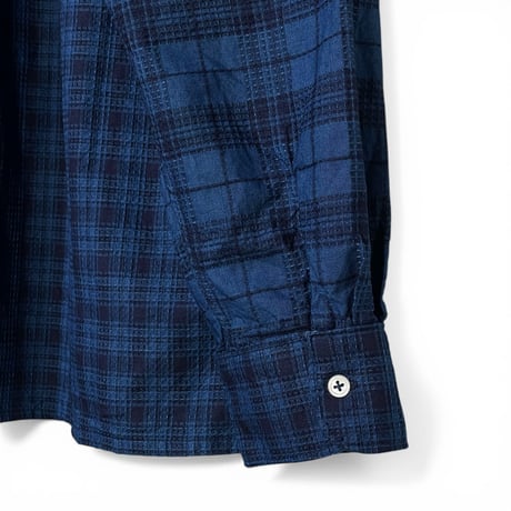FUNSET OF ART “indigo check post shirts"(indigo)unisex