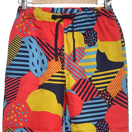 TigreBrocante"big flower tagosaku pants“(red) unisex