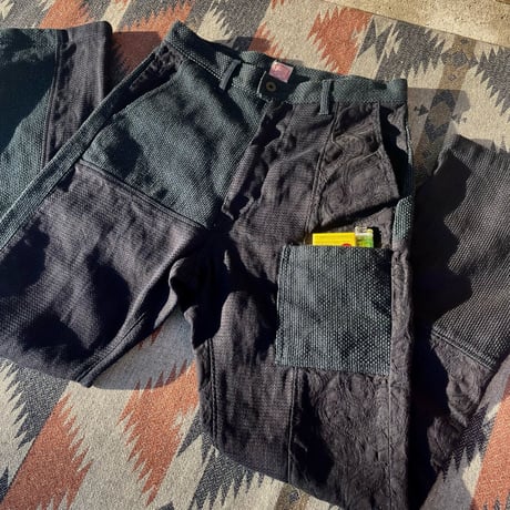 FUNSET OF ART “indigo sashiko patchwork genova pants"(indigo)unisex