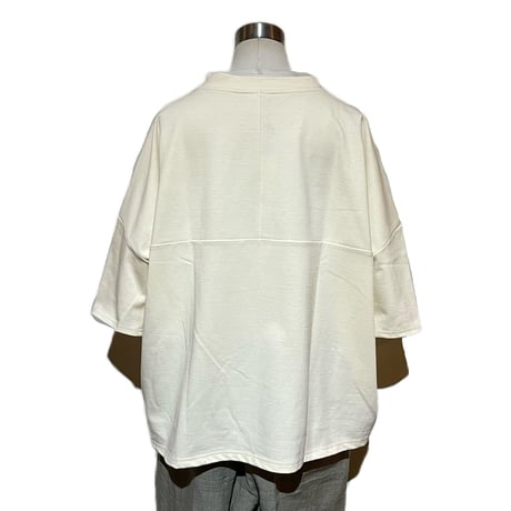 Linen ya"delave quater sleeve T-shirs"(white)women's