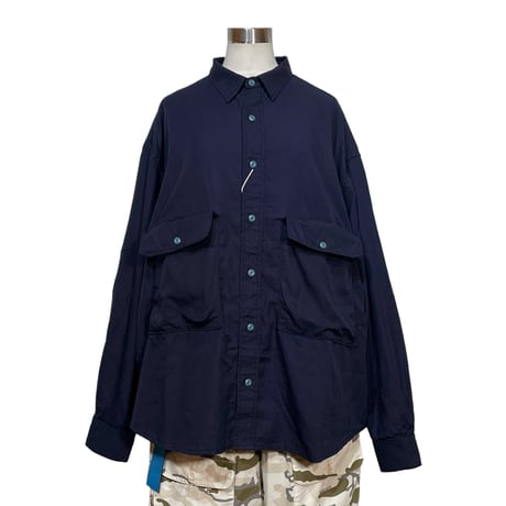 FUNSET OF ART “ indigo gabadine camper work shirts"(indigo)unisex
