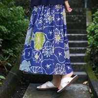 TigreBrocante"HASU batik ficelle long skirt"(navy)women's
