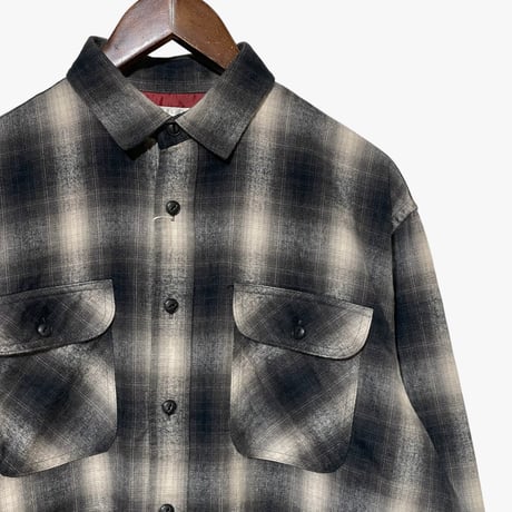 H.UNIT"Flannel check shirt"(black) unisex