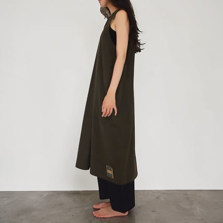 ASEEDONCLOUD"Handwerker linen×cotton HW pull-on dress"(khaki)women's