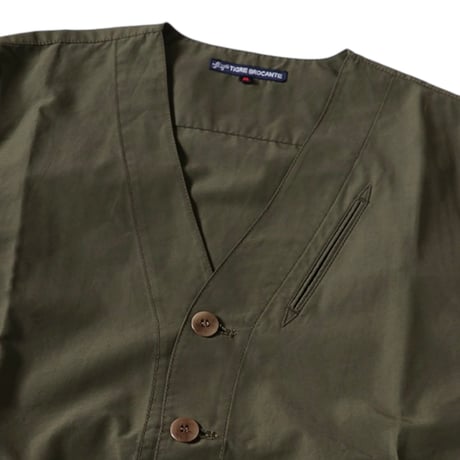 TigreBrocante"cotton nylon grosgrain flap cardigan"(khaki)unisex