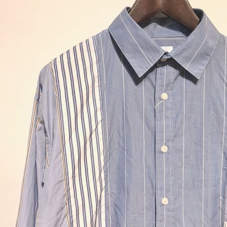 H.UNIT "stripe crazy L/S shirts" (white) unisex