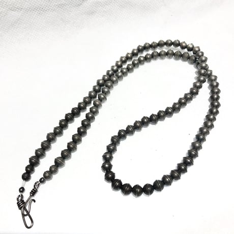indian jewelry "Old Navajo Silver Beaded Necklace"