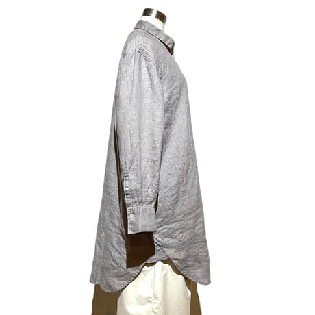 CAERULA"60linen back vents shirts"(gray)women's