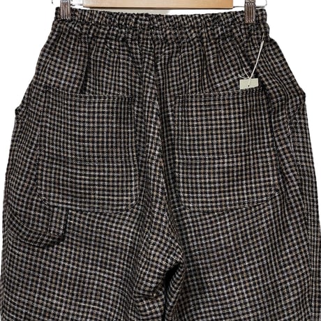 H.UNIT"Wool check work easy pants"(black) unisex