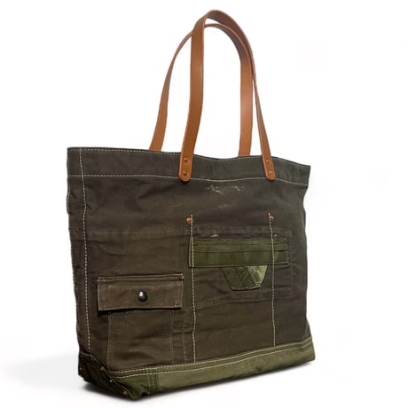 TigreBrocante"Re : military tote bag“(long)unisex