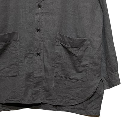 COLINA "Silk×Linen Gaba Cardigan Shirts "(gray) unisex
