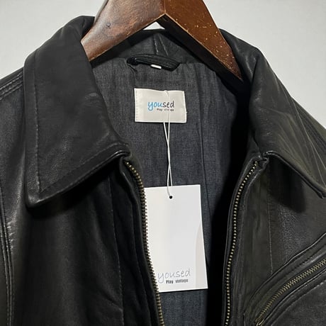 yoused"sports leather jacket"(black)unisex