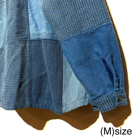 FUNSET OF ART “indigo patchwork wagase shirts"(indigo)unisex