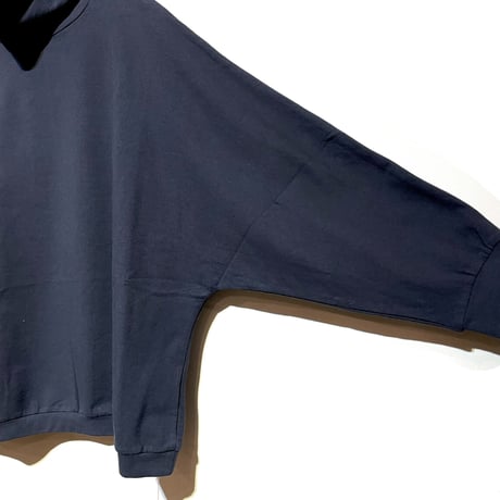 Linen ya"cotton dolman sleeve high neck"(navy)women's