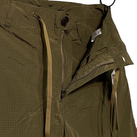 dip ltd "rip stop nylon short pants" (olive)unisex
