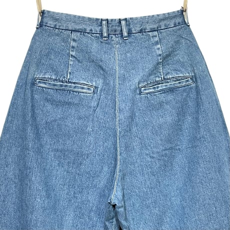 CAERULA PER LIGHTS"11oz denim wide tuck pants"(sax)unisex
