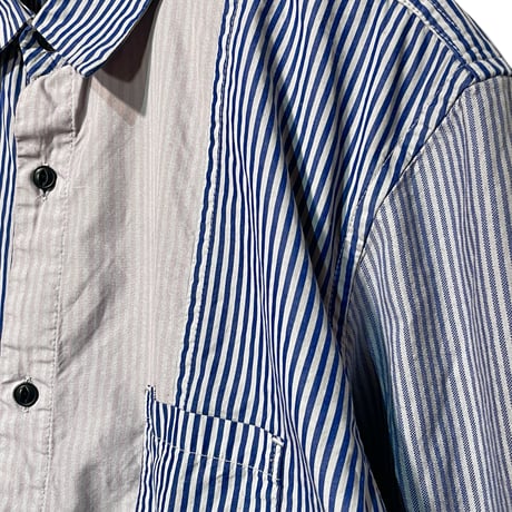 TigreBrocante"london stripe mix regular L/S shirts"(gray)unisex