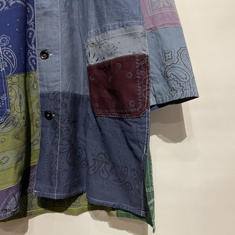 Slow Hands "bandana patch work coat"(ice gray asst)unisex-(M)