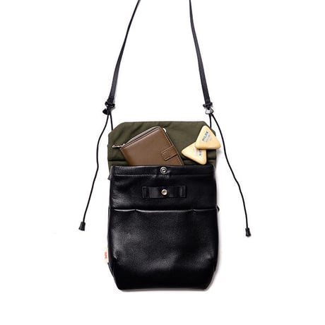nunc  "vertical flap shoulder bag water repellent leather "