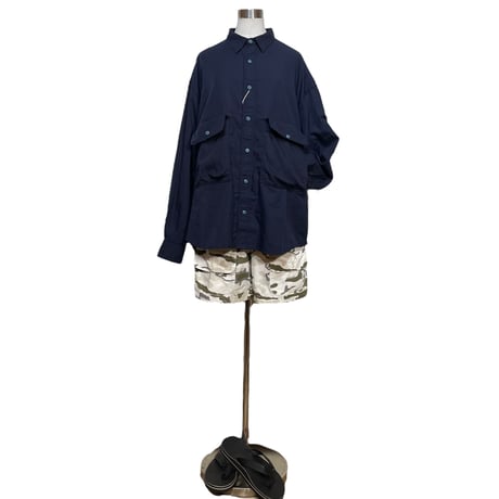 FUNSET OF ART “ indigo gabadine camper work shirts"(indigo)unisex