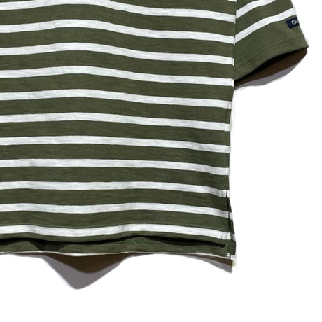TieasyAuthentic Classic"big katanuki boatneck"(tea green×white)unisex