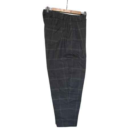 COLINA CAPERTICA "dark melange flannel check / Peg Top Easy Pants"(charcoal) unisex