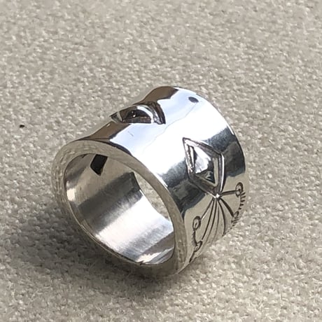 indian jewelry "Herman Smith (navajo)" 10gauge silver ring