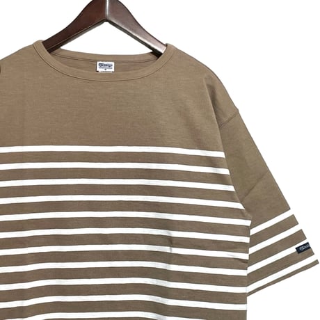 TieasyAuthentic Classic"big katanuki boatneck"(mocha×white)unisex