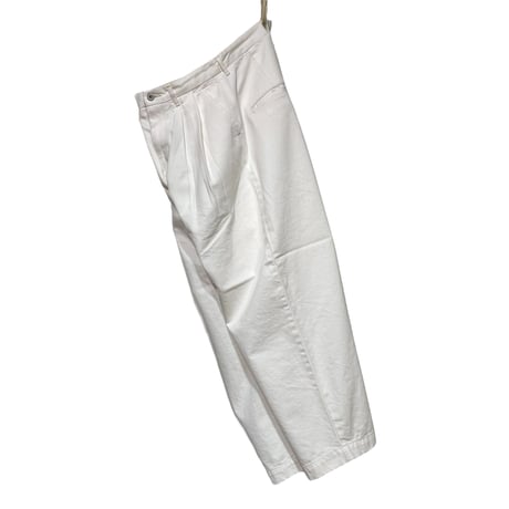 CAERULA PER LIGHTS"11oz denim wide tuck pants"(white)unisex