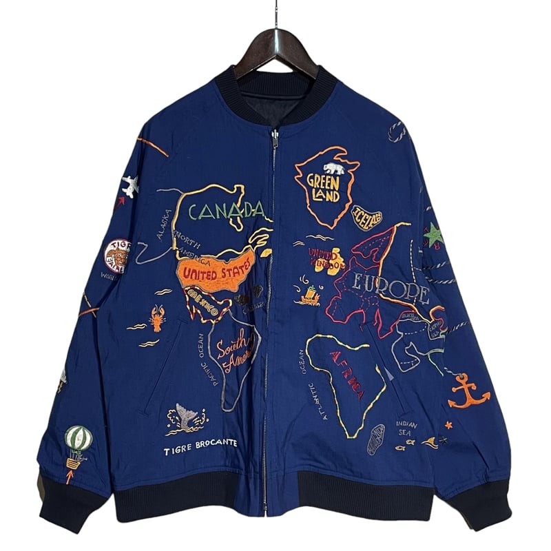 新品tigrebrocante bartuckshirtjbcket TigreBrocante”world map embroidery souvenir jac