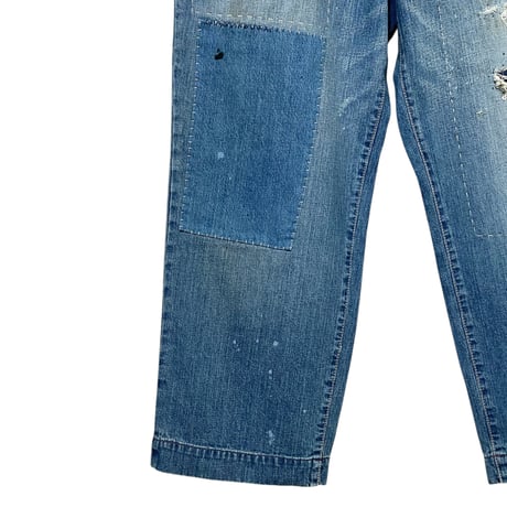 H.UNIT "denim work trousers customize" (indigo) unisex