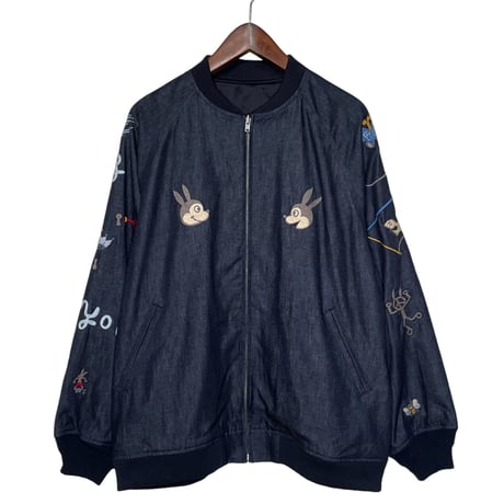 TigreBrocante”denim lucky naugty embroidery souvenir jacket“(indigo)unisex
