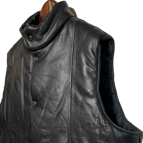 yoused"remake stand collar down vest"(black)unisex