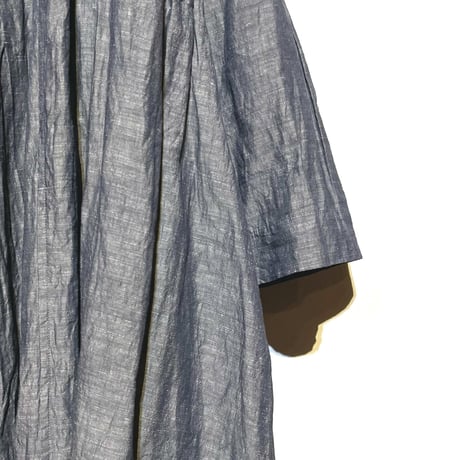 Linen ya"cotton linen shawlcollar coat"(navy)women's