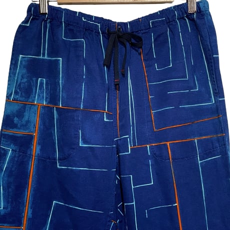 TigreBrocante"Composition+grossgrain Tagosaku Pants“(blue)unisex
