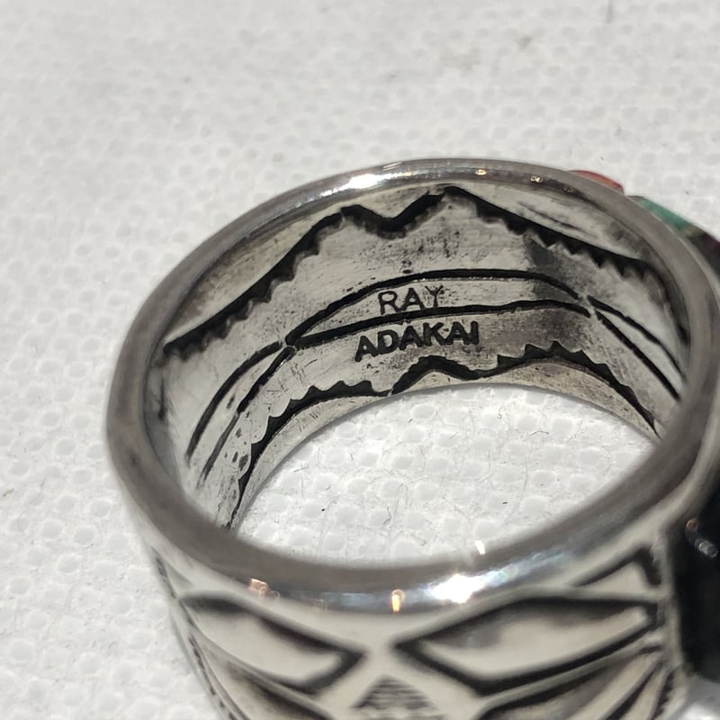 indian jewelry “ray adakai(navajo) “ muti inlay